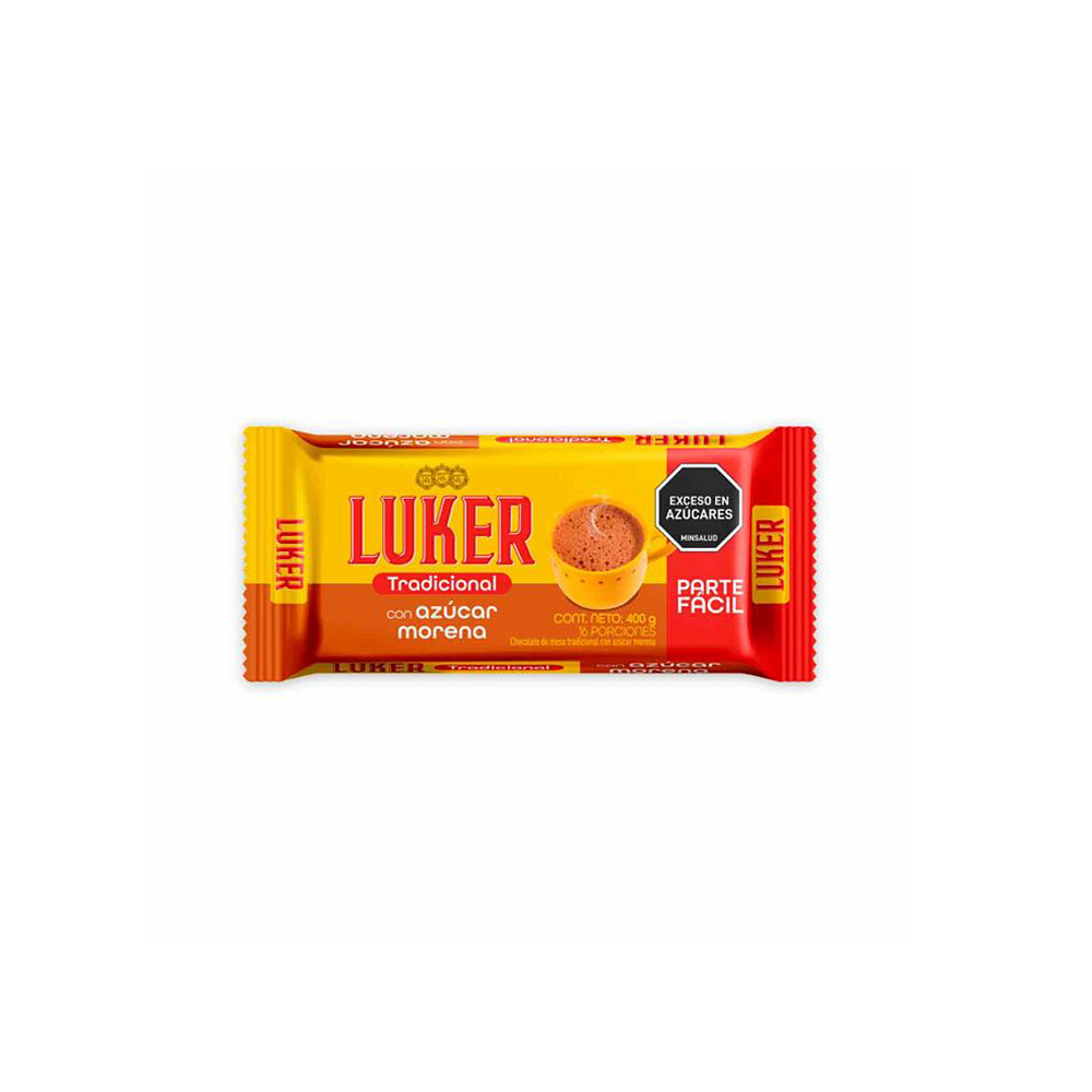 CHOCOLATE LUKER TRADICIONAL PASTILLA AZUCAR MORENA 400 G  