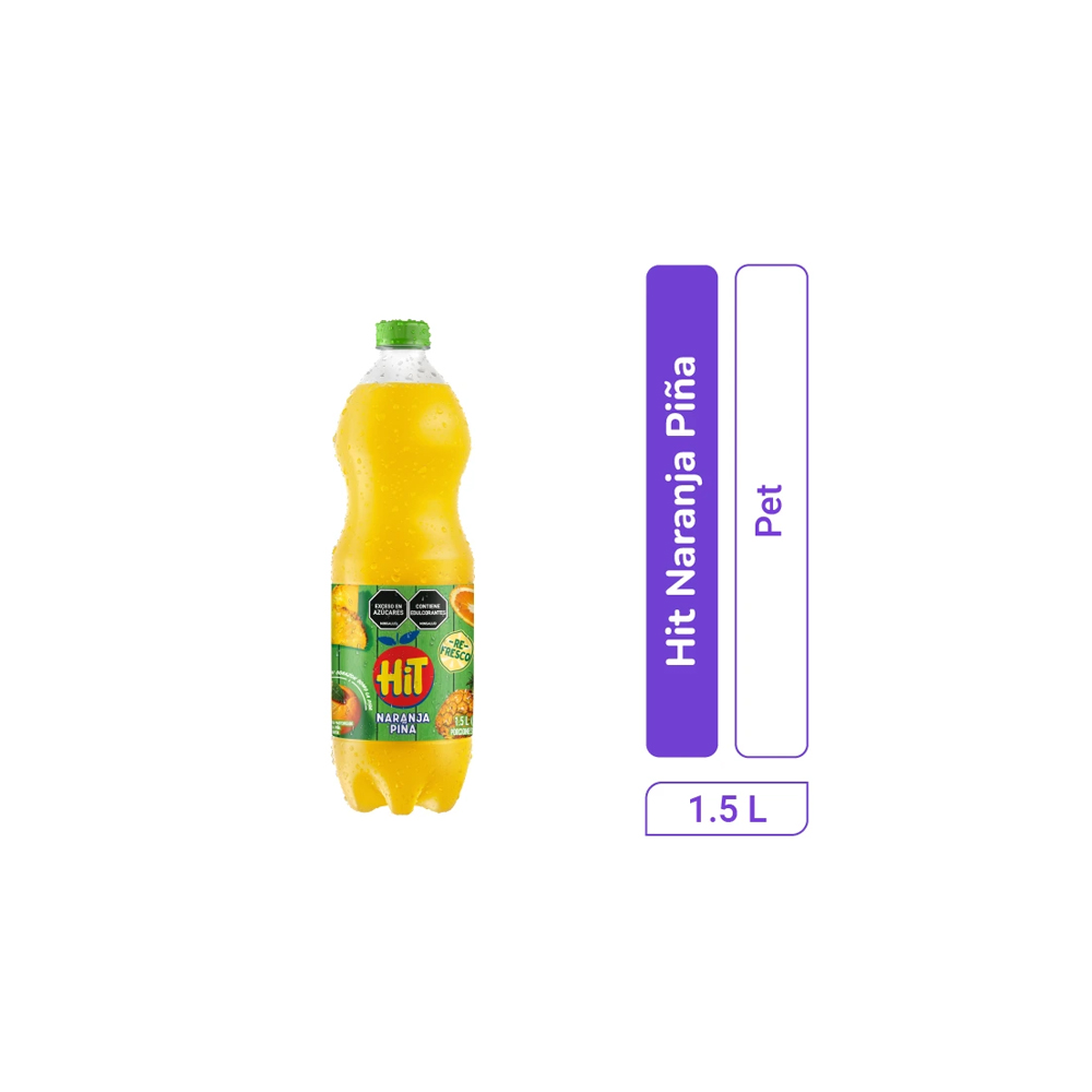 JUGO HIT NARANJA PIÑA 1.5 LT DISPLAY X 6 UNDS