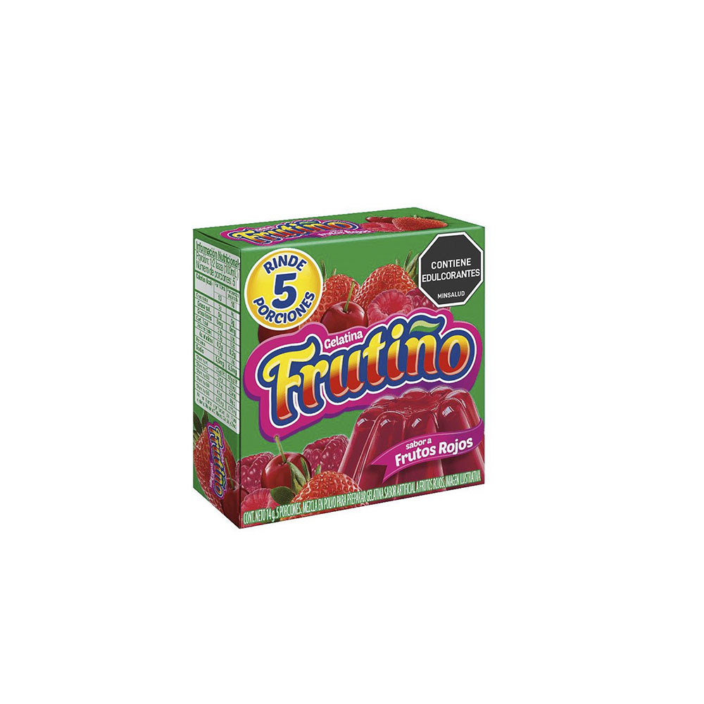 GELATINA FRUTIÑO FRUTOS ROJOS 14GR ( 1 CAJA X 48 UND )